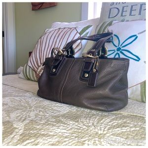 EUC Coach Soho Collection Brown Pebbled Leather Tote # 11844 with Brass Hardware